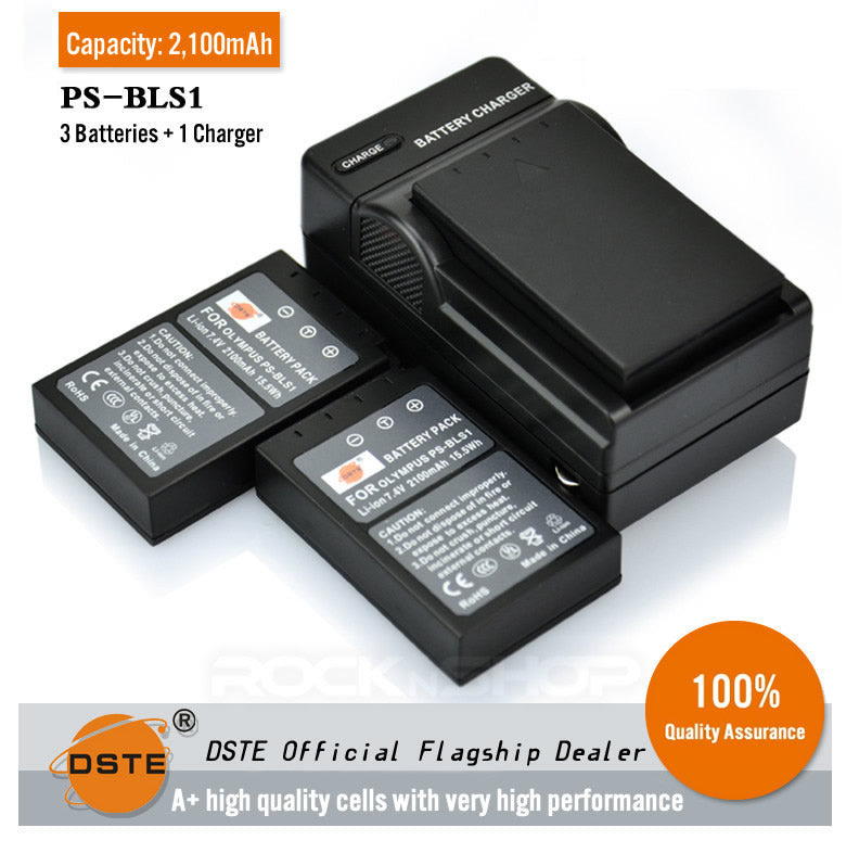 DSTE BLS-1 Replacement Battery or Charger For Olympus EPM1 PS-BLS1