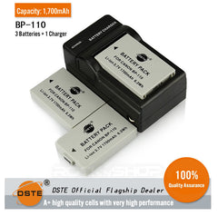 DSTE BP-110 1700mAh Battery and Charger for Canon VIXIA HF R206 R200 R28 R26 R21