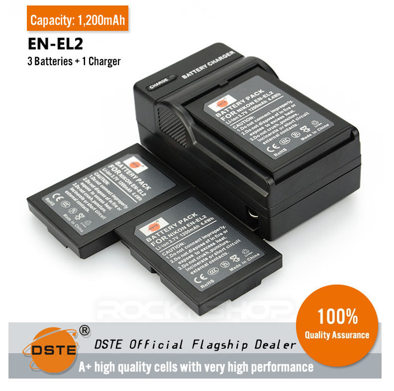 DSTE EN-EL2 Replacement Battery or Charger For Nikon COOLPIX 2500 3500