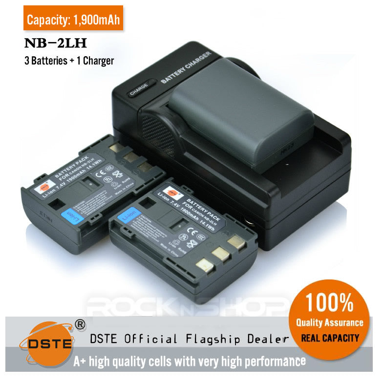 DSTE NB-2LH NB2LH 1,900mAh Battery or Charger for Canon EOS 350D 400D