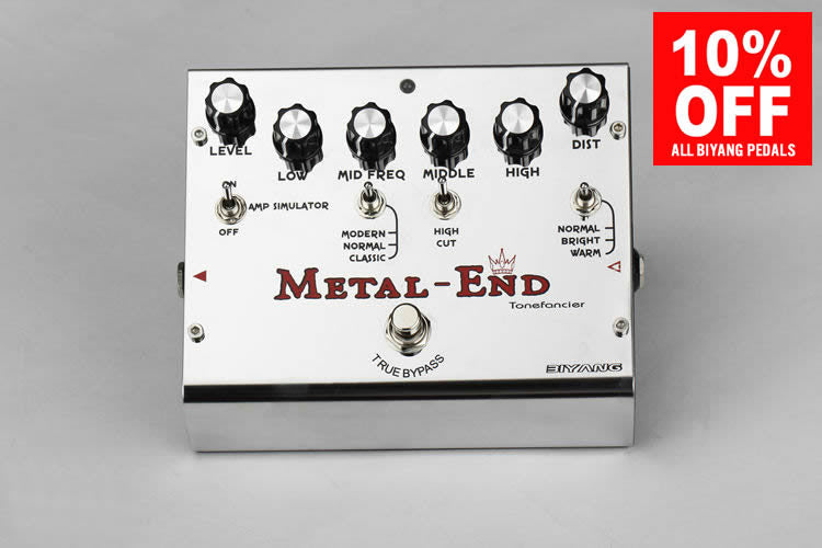 Biyang Metal End King Distortion Guitar Effect Pedal (ToneFancier Series)