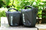 Triangular Camera Bag with Strap and Raincover for Nikon