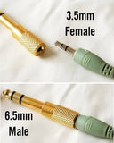 Microphone Adapter, 6.5mm Male to 3.5mm Female