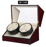 TAIYU Double Head 4 Slots Lacquer Wood Rotate Watch Winder Box Silent Motor