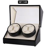 TAIYU Double Head 4 Slots Lacquer Wood Rotate Watch Winder Box Silent Motor