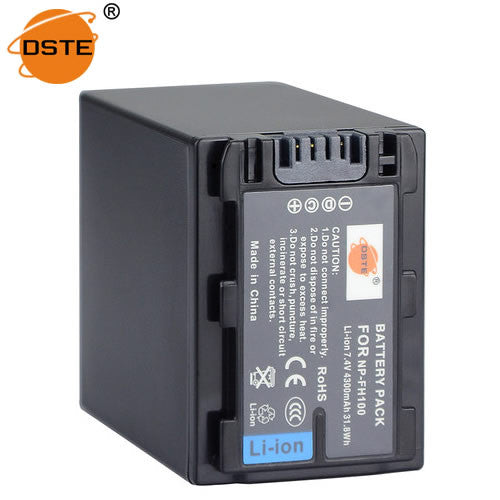 DSTE NP-FH100 Replacement Battery and Charger for Sony SR42E 45E 46E 60 65E 82E DVD105E 106E 108 109E 202E