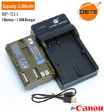 DSTE BP-511/511A Replacement  Battery or Charger for Canon EOS 10D 20D 5D