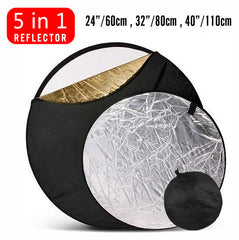 24" / 32" / 40" Studio Lighting 5-in-1 diffuser Light Multi Collapsible disc Reflector