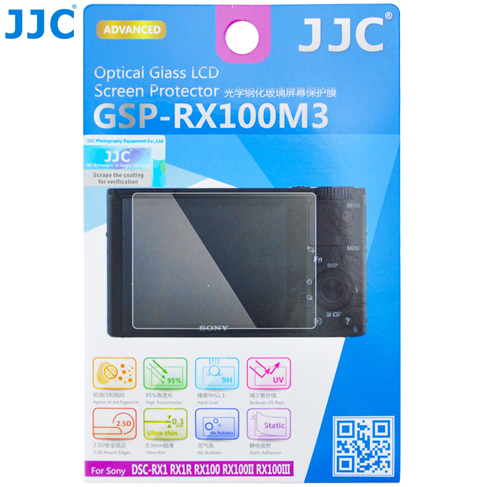 JJC Ultra-thin Glass LCD Screen Protector for Sony DSC-RX1, RX1R, RX1R II, RX100, RX100II, RX100III, RX100IV, RX100V