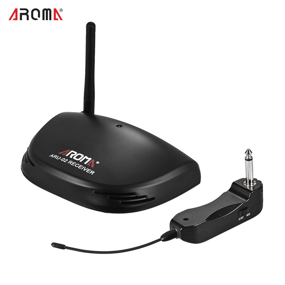 Aroma ARU-02 Professional Rechargeable UHF Wireless Digital Audio Transmission Transmitter Receiver System for Guitar