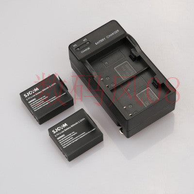 SJ4000 Battery(2-Pack)+Dual Charger for SJCAM SJ5000 SJ6000 action HD sport camera 3.7V 900mAh