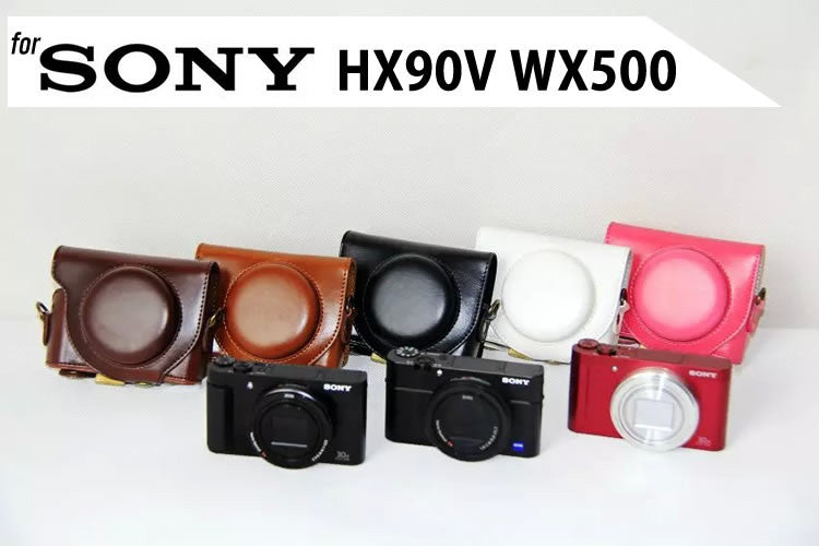 Leather Case Holster for Sony HX90V WX500 HX90