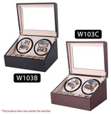 TAIYU Double Head 4 Slots PU Leather Watch Winder Display Box