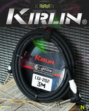 KIRLIN LGI-202 LightGear Straight to Right Angle Guitar Cable with PVC Jacket