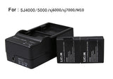 SJ4000 Battery(2-Pack)+Dual Charger for SJCAM SJ5000 SJ6000 action HD sport camera 3.7V 900mAh