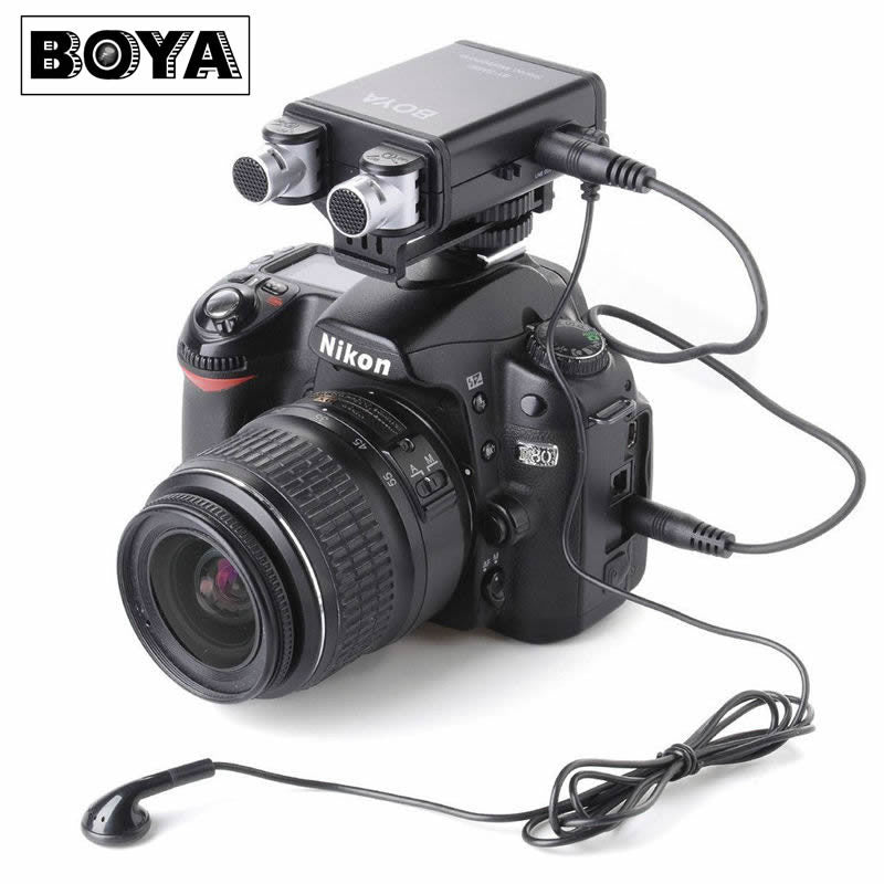 BOYA BY-SM80 Mini Stereo X/Y Condenser Microphone Mic for DSLR Camera