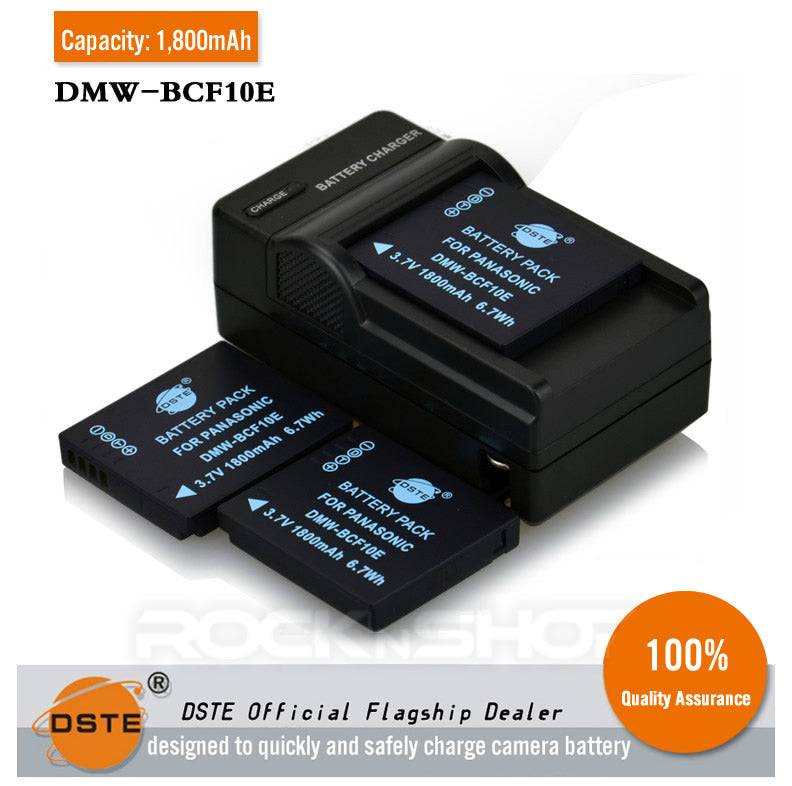 DSTE DMW-BCF10E Replacement Battery or Charger for Panasonic DMC-FX500 DMC-FX580 DMC-FS25