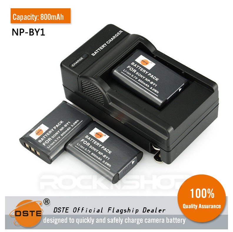 DSTE NP-BY1 800mAh Battery and Charger for Sony HDR-AZ1/AZ1VR/AZ1VB