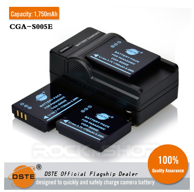 DSTE CGA-S005E Replacement Battery or Charger for Panasonic R5 NP-70 DB60 LX2 LX3 FX9