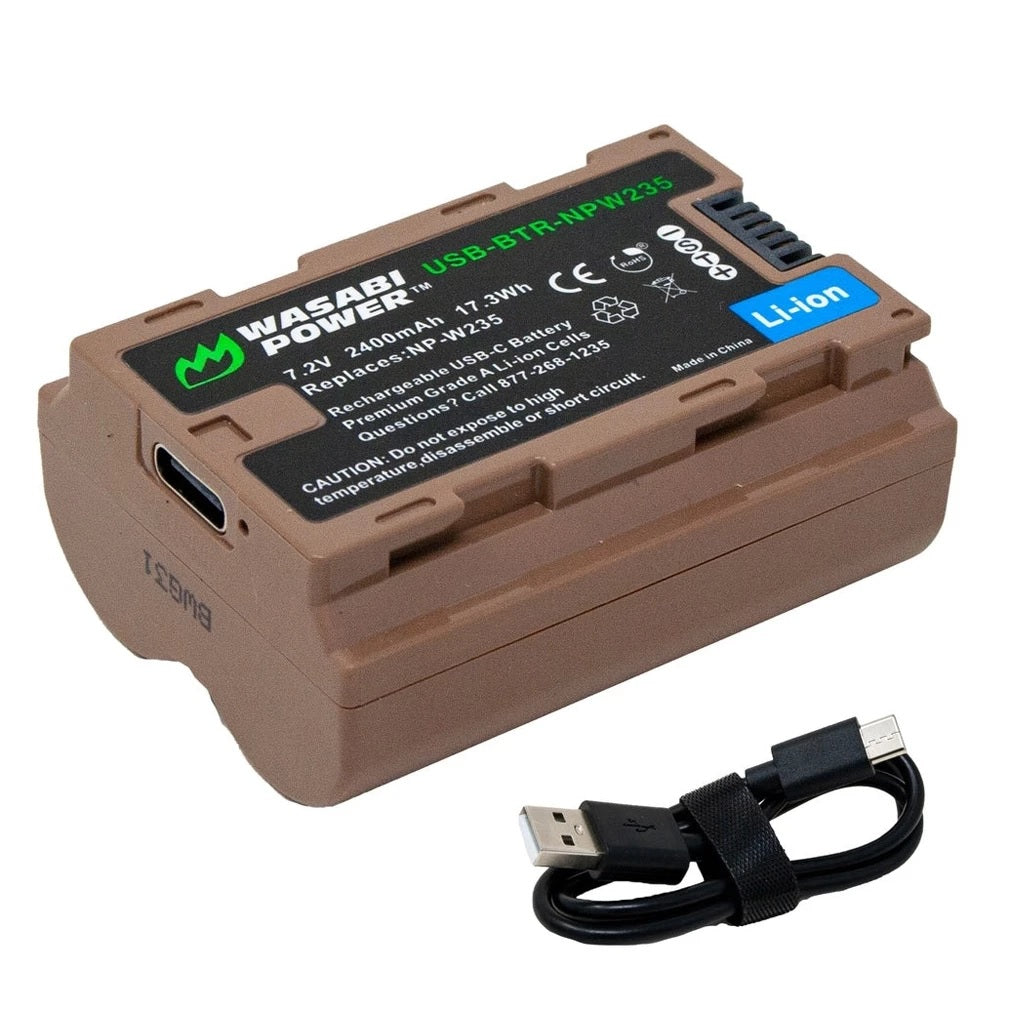 Wasabi Power FUJIFILM NP-W235 NPW235 Battery with USB Type C Direct Charging for Fujifilm Camera