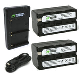 Wasabi Power NP-F750 4900mAh 2pcs Battery and Dual USB Charger for Select Sony Digital Video Camera