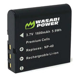 Wasabi Power NP-40 NP40 1600mAh 2pcs Battery & Dual Charger for Kodak & Casio Exilim Digital Cameras