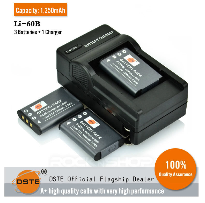 DSTE LI-60B EN-EL11 Replacement Battery or Charger For Nikon Olympus S550 S560