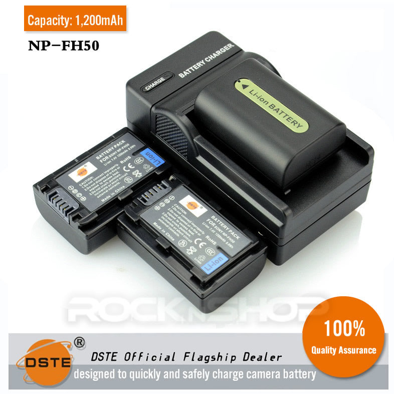 DSTE NP-FH50 1200mAh Battery or Charger for Sony HX100 HX200 A230 A290