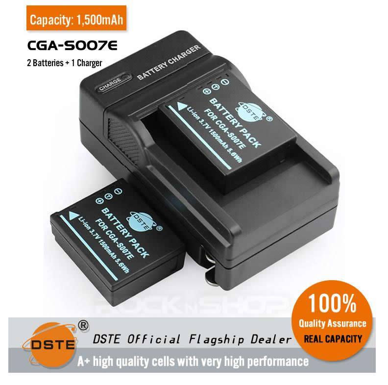 DSTE CGA-S007E DMW-BCD10 1500mAh Battery or Charger for Panasonic TZ1/TZ3