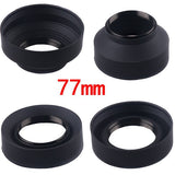 77mm 3-Stage 3-in-1 Collapsible Rubber Foldable Lens Hood for Nikon Canon camera