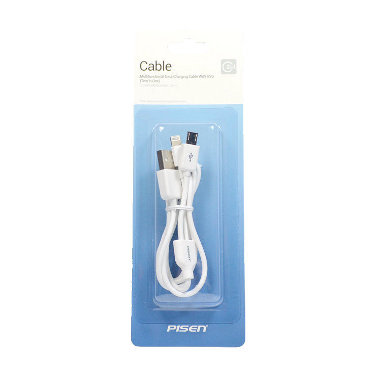 Pisen Multifunctional Data Charging Cable with USB (2-in-1)