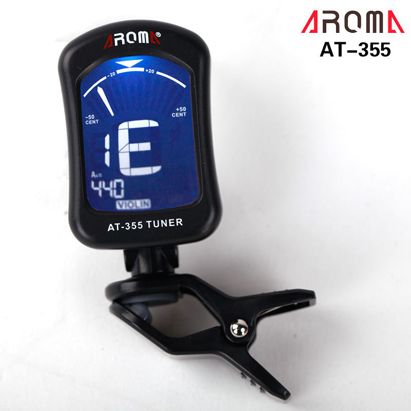 AROMA AT-355 Portable Clip-on Electric Tuner for Guitar Chromatic Bass Ukulele