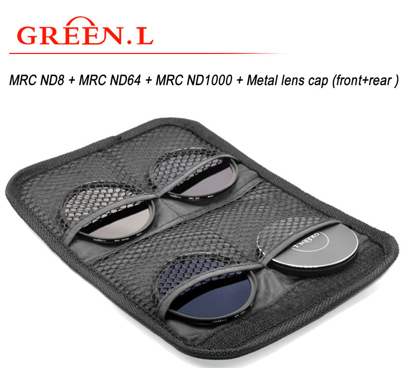 GreenL UV Filter Kit | MRC ND8 + MRC ND64 + MRC ND1000 + Metal lens cap (front+rear )