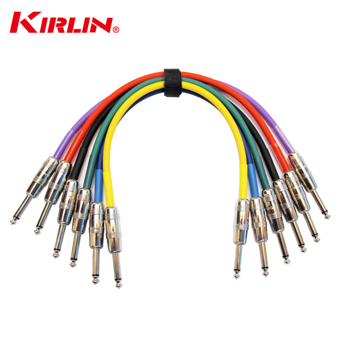 KIRLIN IP6-241PN 1FT 1/4-Inch Plugs Colored Guitar Patch Cable