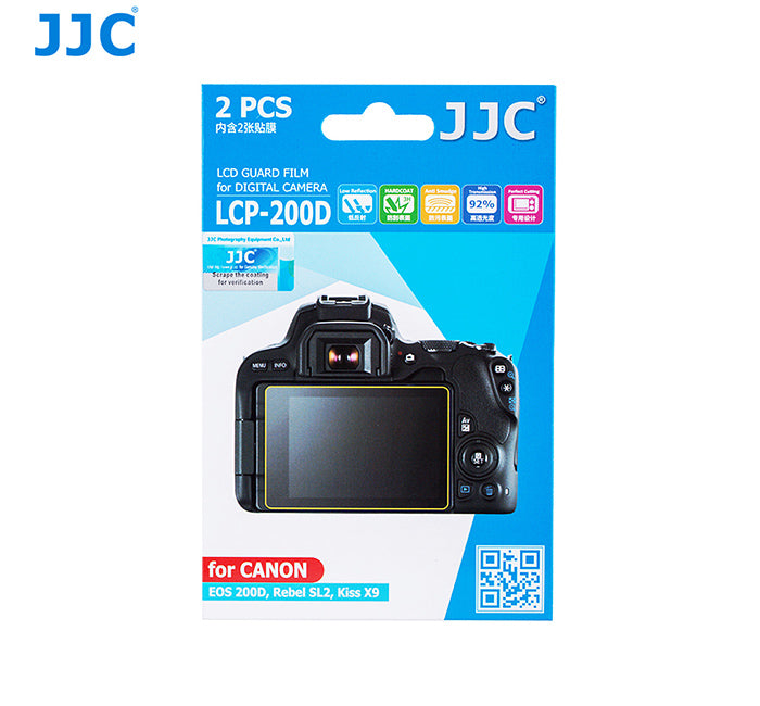 JJC LCD Guard Film for CANON EOS 200D，Rebel SL2，Kiss X9