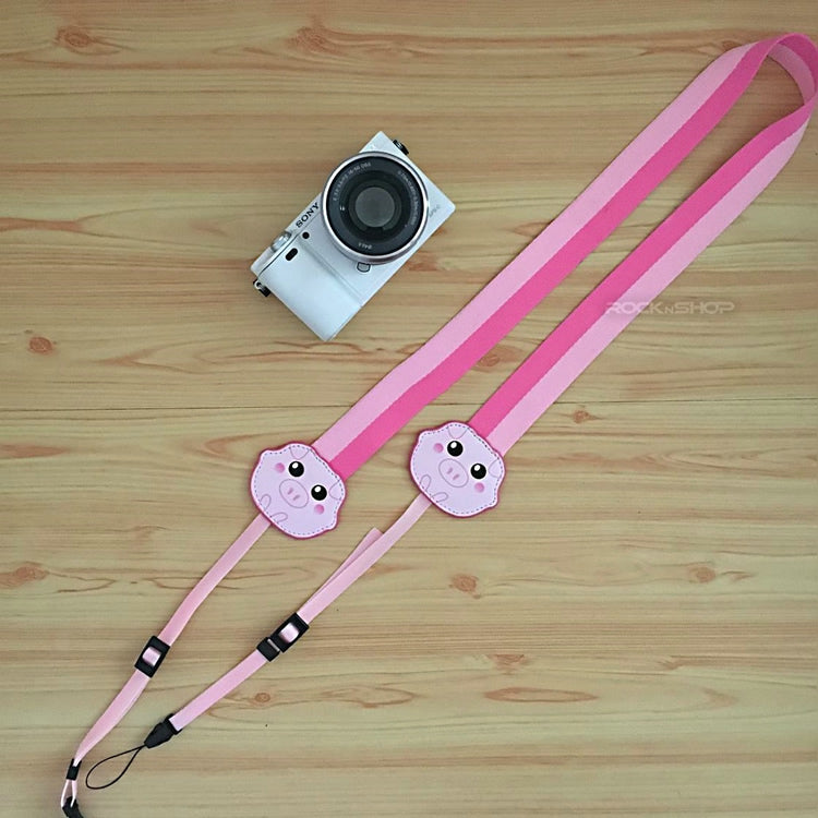Cartoon Pig Camera Strap for DSLR Nikon Canon Instax