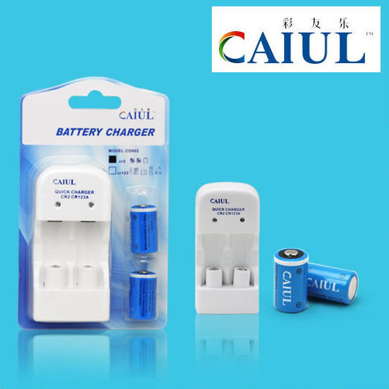Caiul CR2-3V Rechargeable Li-Ion Battery & Charger Set