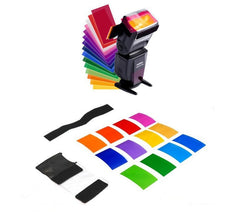 12pcs Strobist Flash Color card diffuser Lighting Gel Pop Up Filter for camera