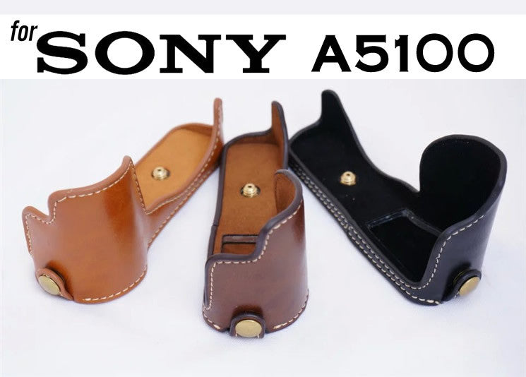 Leather Half Case for for Sony A5000 A5100 (version 1)