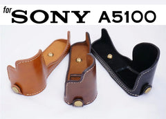Leather Half Case for for Sony A5000 A5100 (version 1)