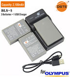 DSTE BLS-5 Replacement Battery or Charger For Olympus E-M10 EPL1S