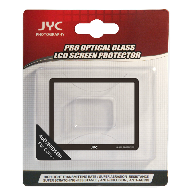 JYC Camera Glass LCD Screen Protector Cover Film for Canon 40D/50D/5D2