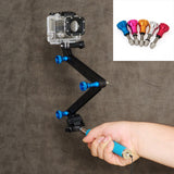 Blue Aluminum Alloy Self Extension Arm Mount Tripod Kits With Screw For Gopro Hero3/ hero3+