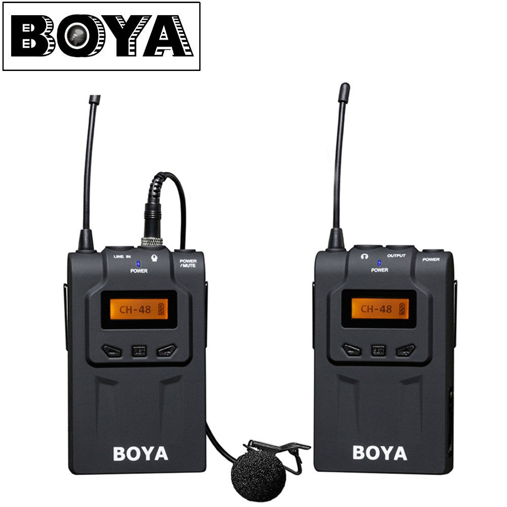 BOYA BY-WM6 UHF Ultra High Frequency 48 Channel Camera Wireless Lavalier Microphone System for Canon DSLR Sony Camcorders