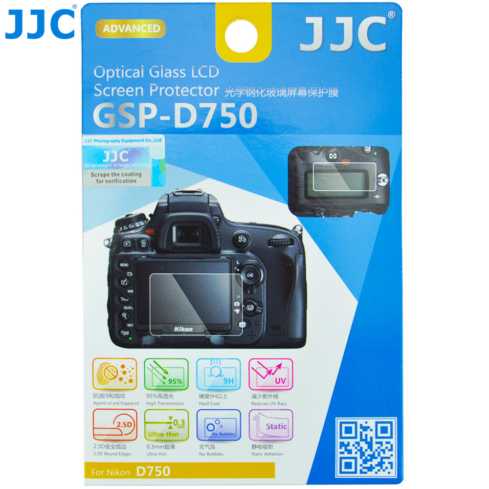 JJC Ultra-thin Glass LCD Screen Protector for Nikon D750