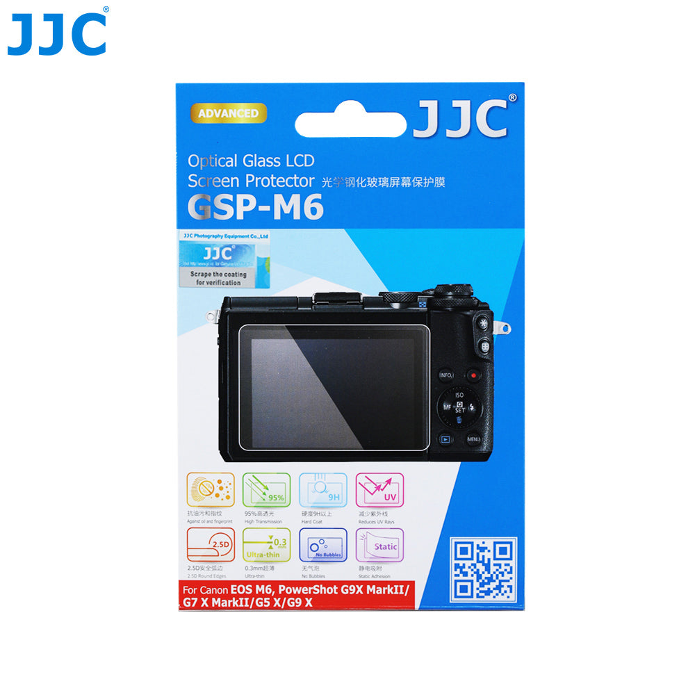 JJC Ultra-thin Tempered Glass LCD Screen Protector for CANON EOS M6, EOS M100, G7X MarkII