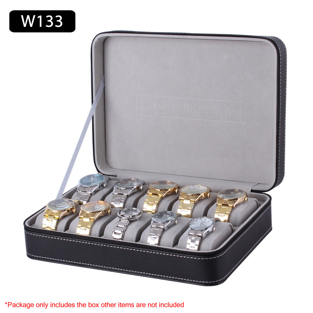 10 Slots Watch Leather Jewelry Storage Box