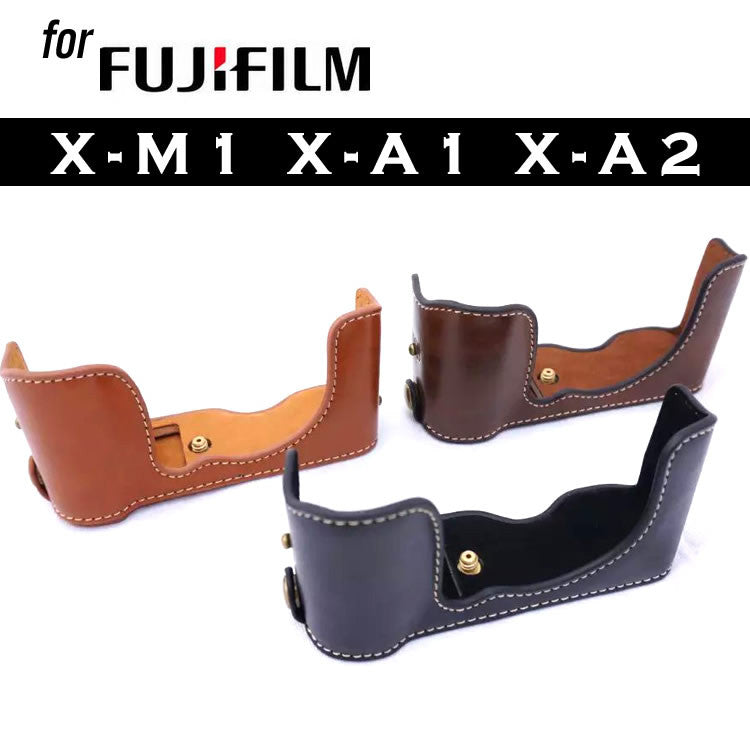 Leather Half Case for FujiFilm X-M1 X-A1 X-A2 (version 1)