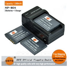 DSTE NP-BD1 Replacement Battery or Charger for Sony Cyber-Shot DSC-G3 DSC-T2 DSC-T70 DSC-T75 DSC-T77 T90 T200 T300 T500 T700 T900 TX1 Camera as NP-FD1