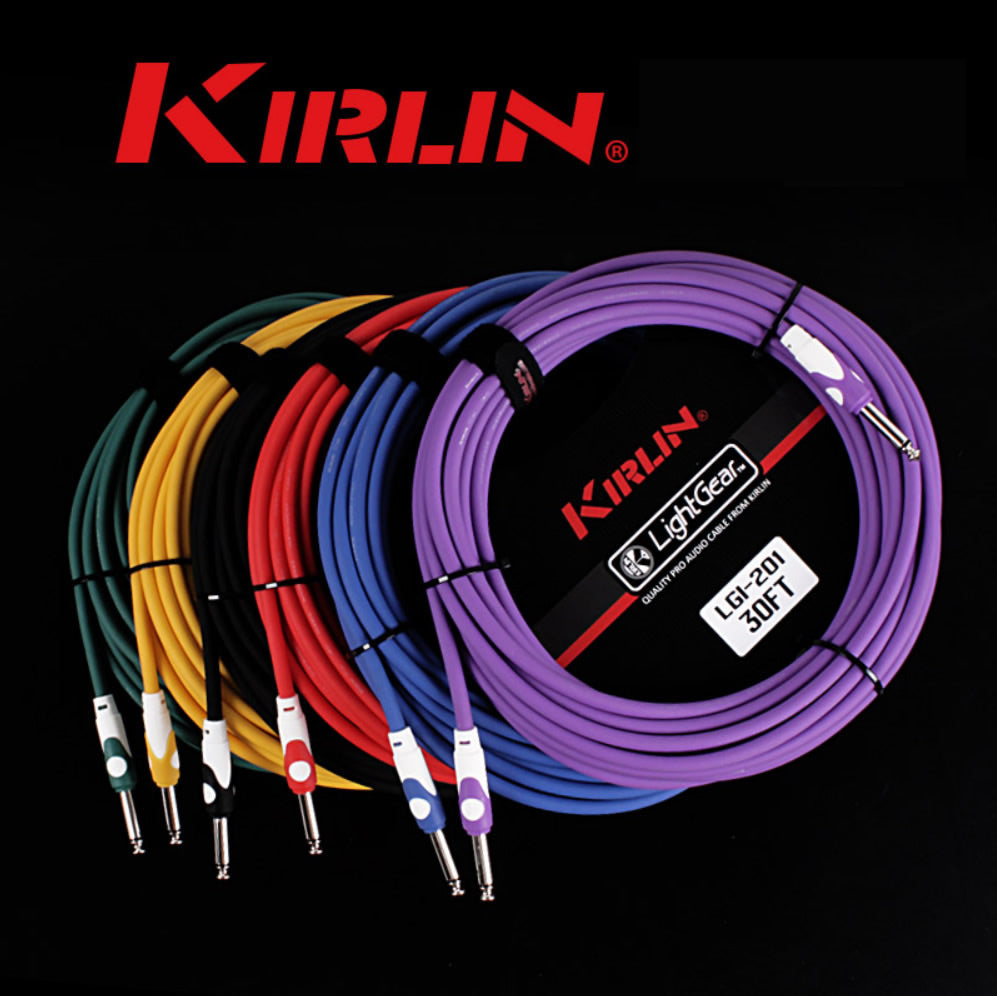 KIRLIN LGI-201 LightGear Guitar Cable with Black PVC Jacket